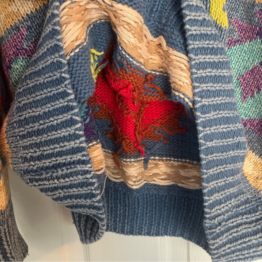 Structure Multicolor Geometric Sweater Aztec Print Heavy Blue - Picture 7 of 12